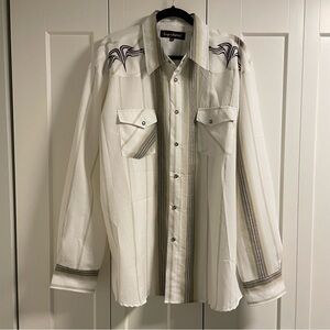 Y2K Vintage Liquidwest Western Cowboy Long Sleeve Tribal Button Down Shirt